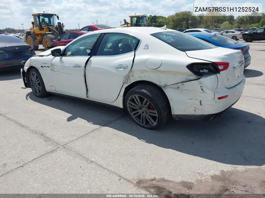 2017 Maserati Ghibli S VIN: ZAM57RSS1H1252524 Lot: 44569458