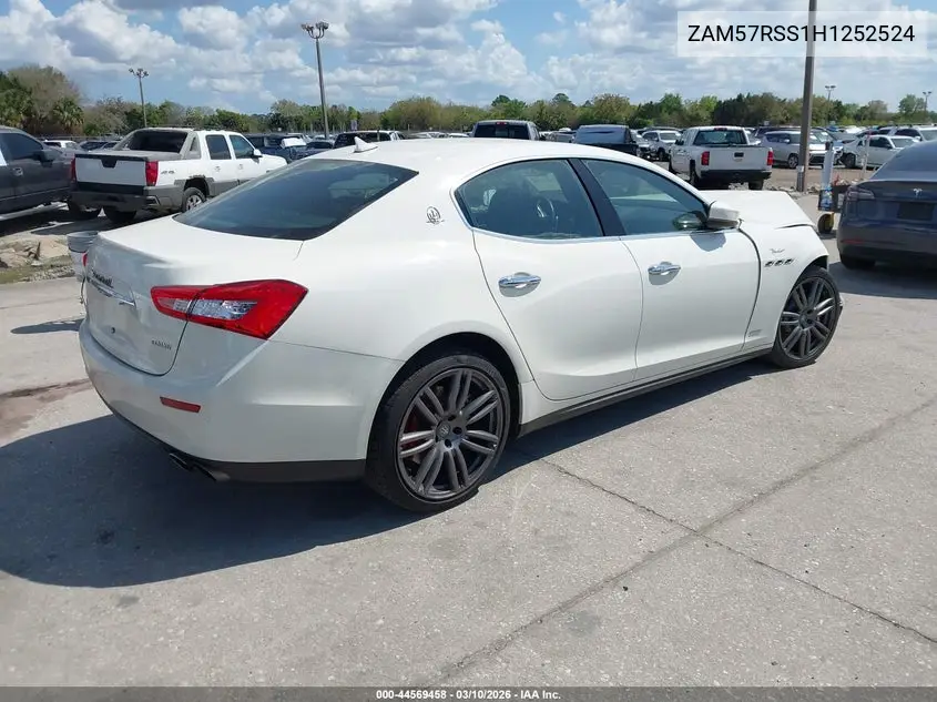 2017 Maserati Ghibli S VIN: ZAM57RSS1H1252524 Lot: 44569458