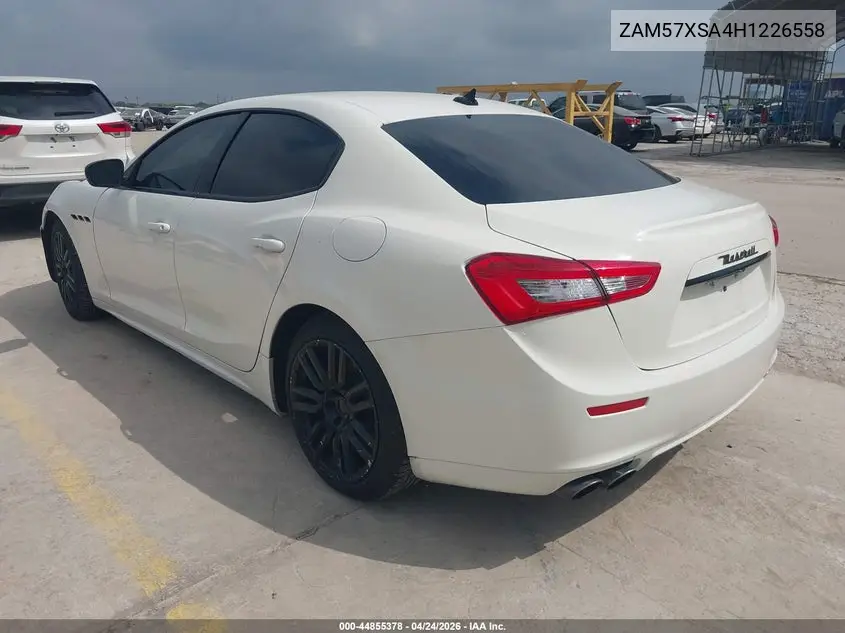 2017 Maserati Ghibli VIN: ZAM57XSA4H1226558 Lot: 44855378