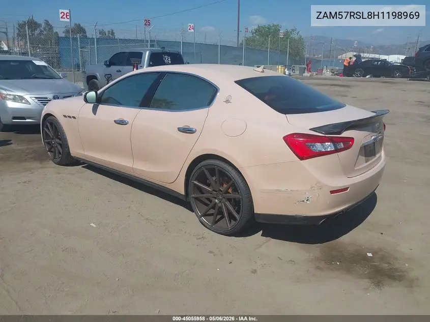 2017 Maserati Ghibli S VIN: ZAM57RSL8H1198969 Lot: 45055958