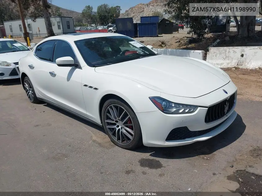 2017 Maserati Ghibli VIN: ZAM57XSA6H1198990 Lot: 45082499