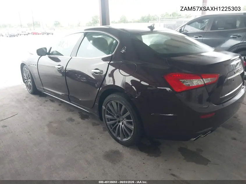 2017 Maserati Ghibli VIN: ZAM57XSAXH1225303 Lot: 45135053
