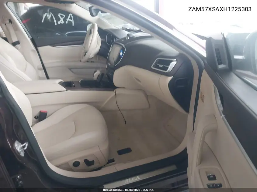 2017 Maserati Ghibli VIN: ZAM57XSAXH1225303 Lot: 45135053