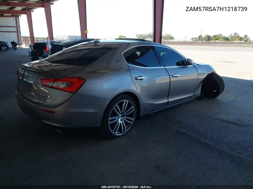 2017 Maserati Ghibli S VIN: ZAM57RSA7H1218739 Lot: 45157751