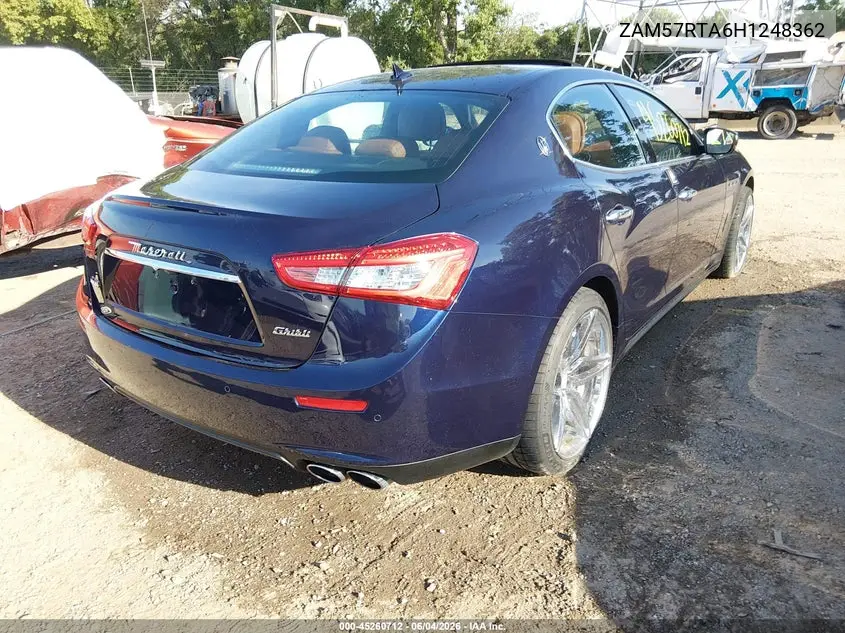 2017 Maserati Ghibli S Q4 VIN: ZAM57RTA6H1248362 Lot: 45260712