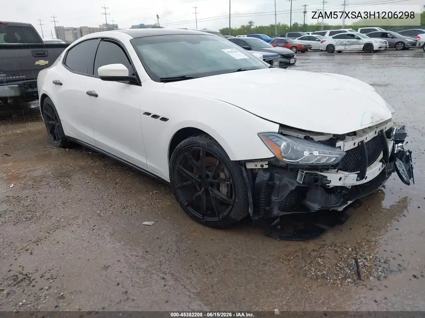 2017 Maserati Ghibli VIN: ZAM57XSA3H1206298 Lot: 45382208