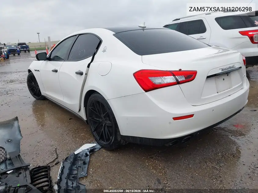 2017 Maserati Ghibli VIN: ZAM57XSA3H1206298 Lot: 45382208