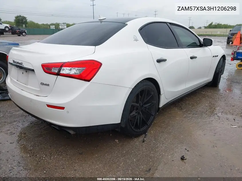 2017 Maserati Ghibli VIN: ZAM57XSA3H1206298 Lot: 45382208