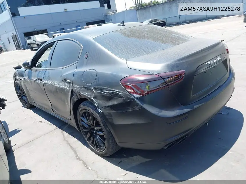 2017 Maserati Ghibli VIN: ZAM57XSA9H1226278 Lot: 45503008