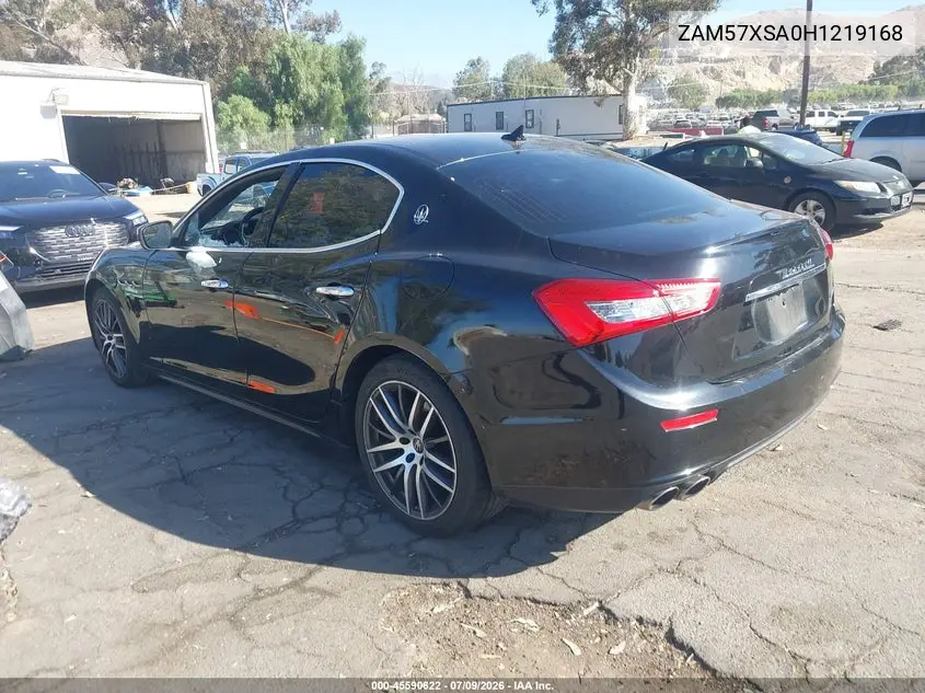 2017 Maserati Ghibli VIN: ZAM57XSA0H1219168 Lot: 45590622