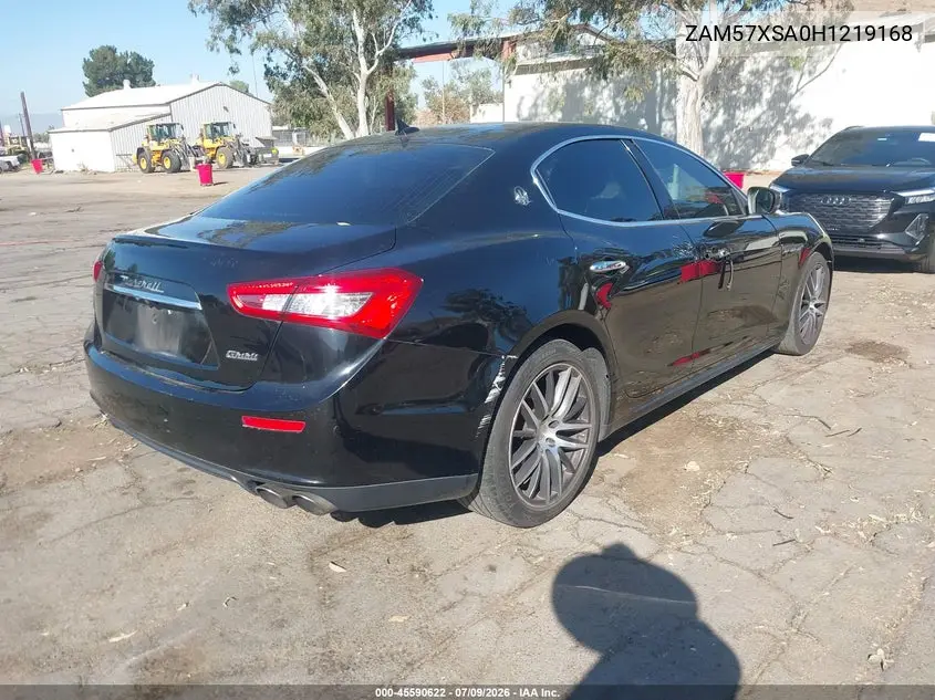 2017 Maserati Ghibli VIN: ZAM57XSA0H1219168 Lot: 45590622