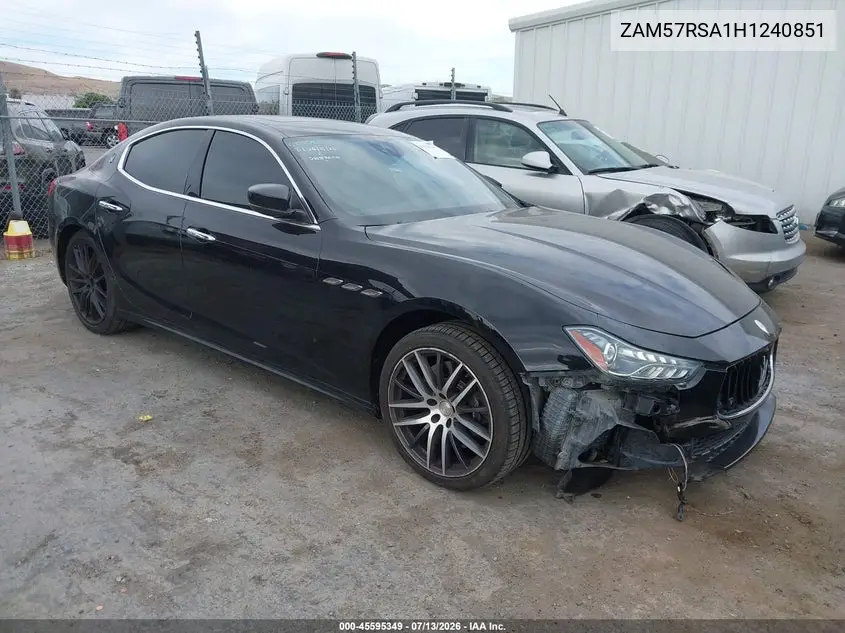 2017 Maserati Ghibli S VIN: ZAM57RSA1H1240851 Lot: 45595349