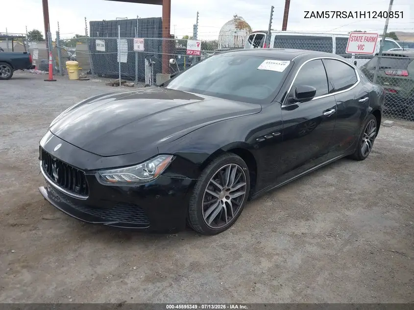 2017 Maserati Ghibli S VIN: ZAM57RSA1H1240851 Lot: 45595349