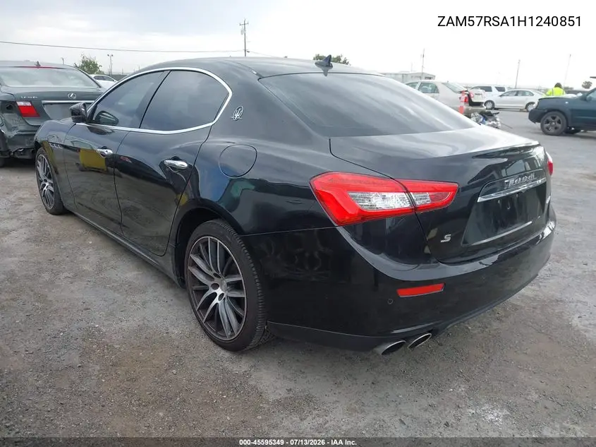 2017 Maserati Ghibli S VIN: ZAM57RSA1H1240851 Lot: 45595349