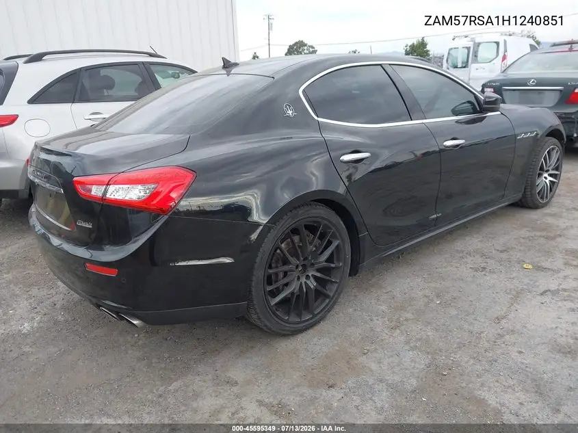 2017 Maserati Ghibli S VIN: ZAM57RSA1H1240851 Lot: 45595349