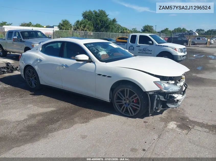 2018 Maserati Ghibli S VIN: ZAM57YSA2J1296524 Lot: 45500676