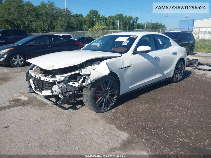 2018 Maserati Ghibli S VIN: ZAM57YSA2J1296524 Lot: 45500676