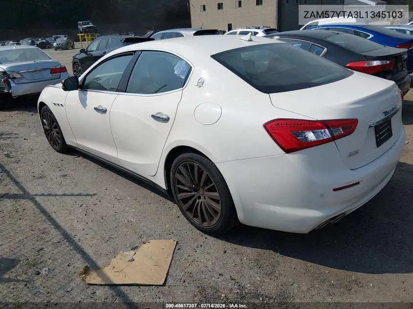2020 Maserati Ghibli S Q4 VIN: ZAM57YTA3L1345103 Lot: 45617307