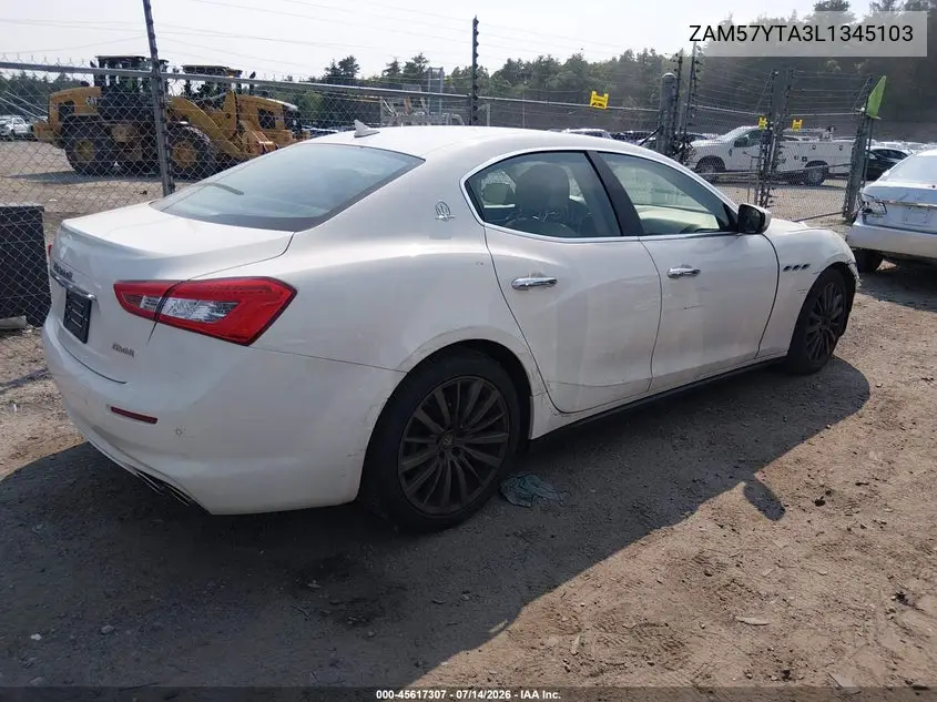 2020 Maserati Ghibli S Q4 VIN: ZAM57YTA3L1345103 Lot: 45617307