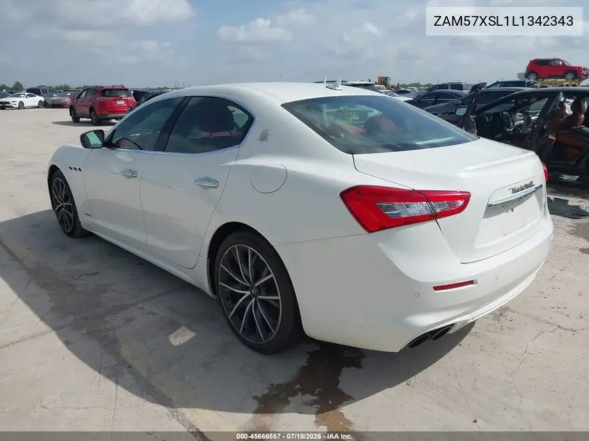 2020 Maserati Ghibli Granlusso VIN: ZAM57XSL1L1342343 Lot: 45666557