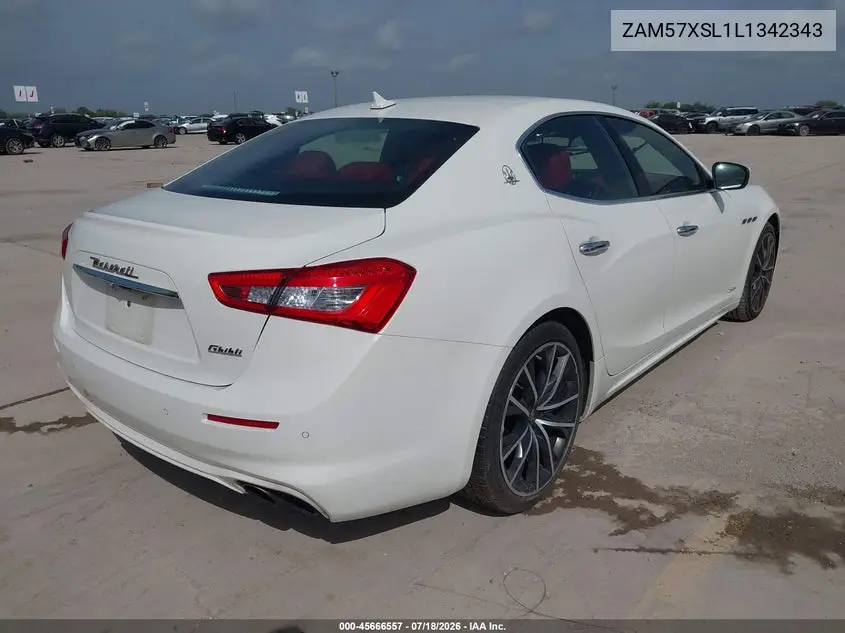 2020 Maserati Ghibli Granlusso VIN: ZAM57XSL1L1342343 Lot: 45666557