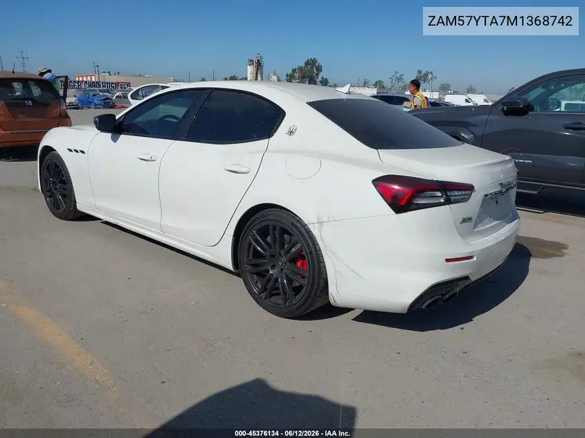 2021 Maserati Ghibli S Q4 VIN: ZAM57YTA7M1368742 Lot: 45376134