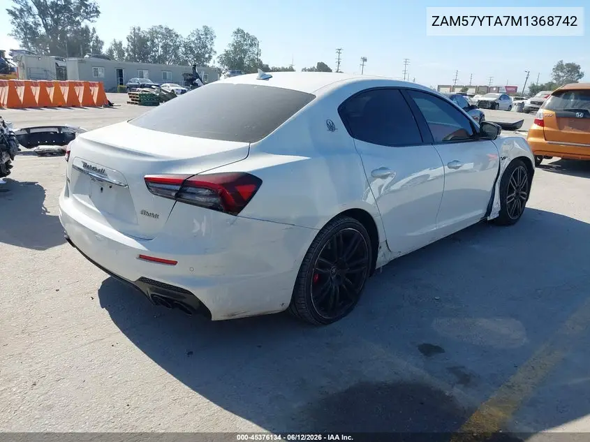 2021 Maserati Ghibli S Q4 VIN: ZAM57YTA7M1368742 Lot: 45376134