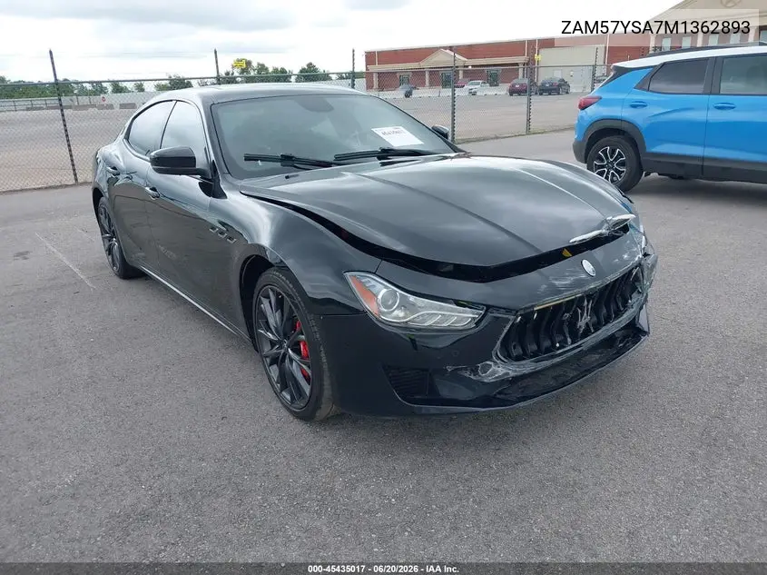 2021 Maserati Ghibli S VIN: ZAM57YSA7M1362893 Lot: 45435017