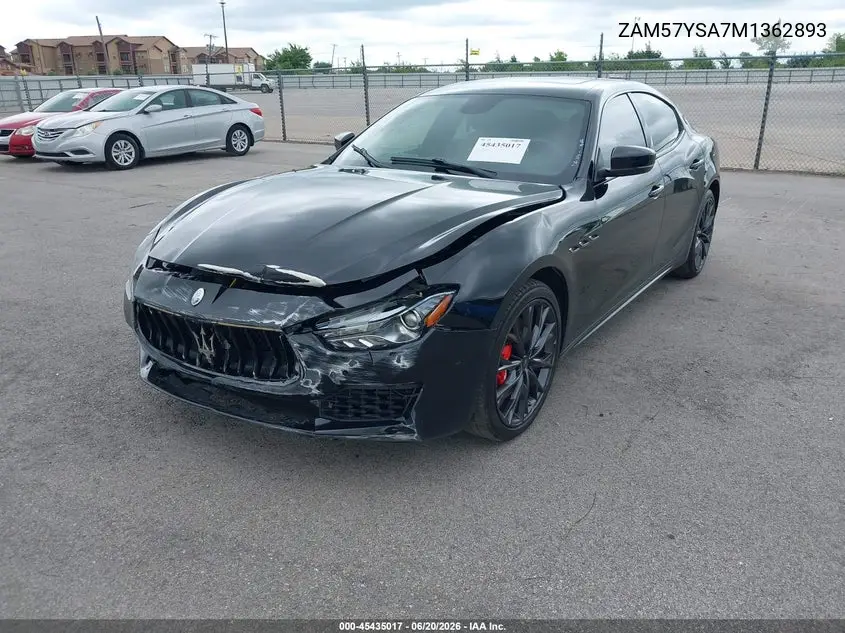 2021 Maserati Ghibli S VIN: ZAM57YSA7M1362893 Lot: 45435017