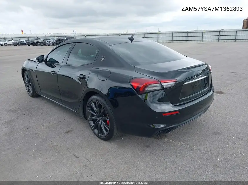 2021 Maserati Ghibli S VIN: ZAM57YSA7M1362893 Lot: 45435017