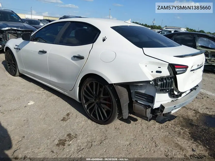 2022 Maserati Ghibli Modena VIN: ZAM57YSM6N1385660 Lot: 45496949