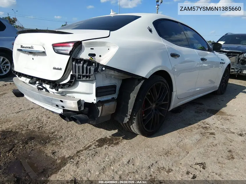 2022 Maserati Ghibli Modena VIN: ZAM57YSM6N1385660 Lot: 45496949