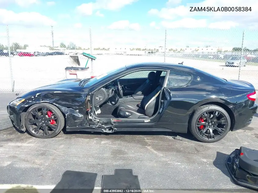 2011 Maserati Granturismo S Automatic VIN: ZAM45KLA0B0058384 Lot: 43953862