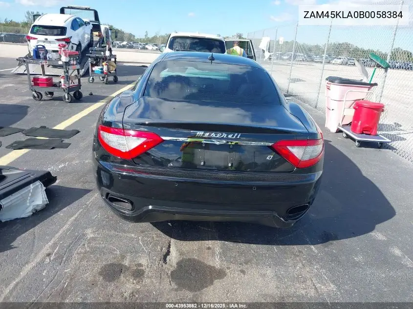 2011 Maserati Granturismo S Automatic VIN: ZAM45KLA0B0058384 Lot: 43953862