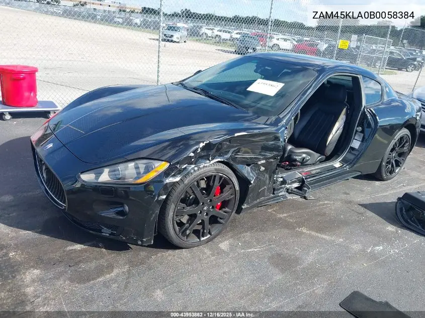 2011 Maserati Granturismo S Automatic VIN: ZAM45KLA0B0058384 Lot: 43953862