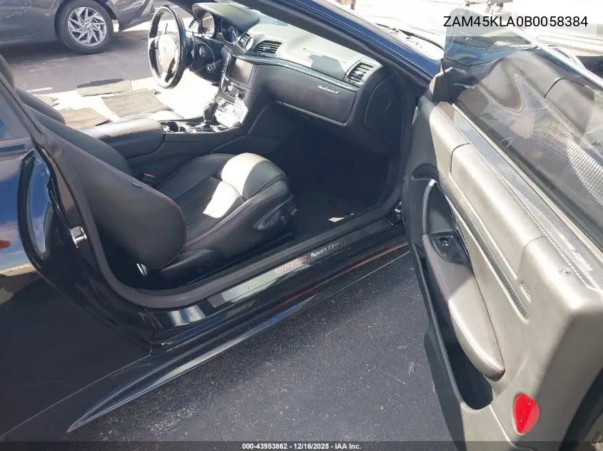 2011 Maserati Granturismo S Automatic VIN: ZAM45KLA0B0058384 Lot: 43953862