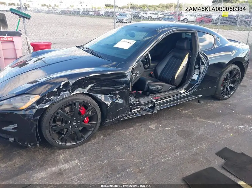 2011 Maserati Granturismo S Automatic VIN: ZAM45KLA0B0058384 Lot: 43953862