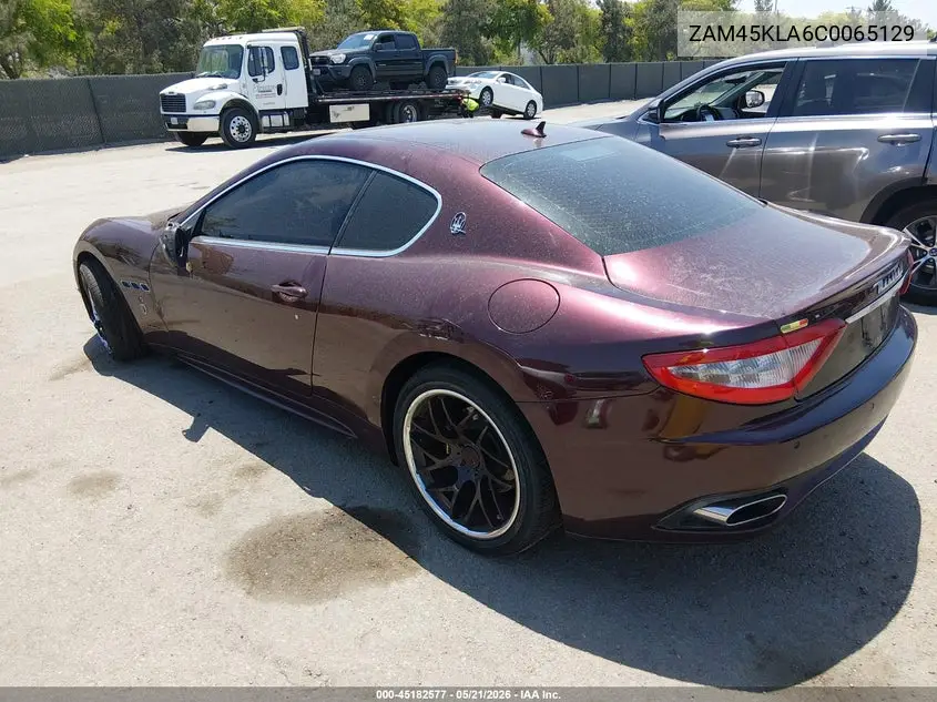 2012 Maserati Granturismo S Automatic VIN: ZAM45KLA6C0065129 Lot: 45182577