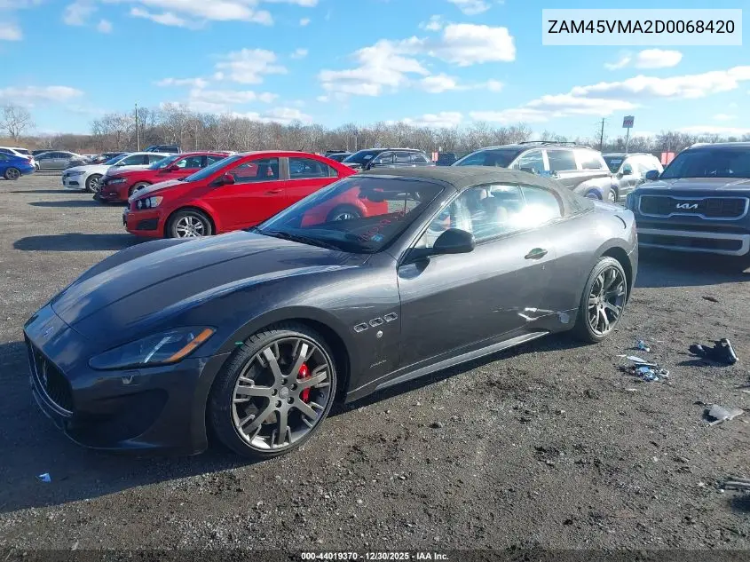 2013 Maserati Granturismo Sport VIN: ZAM45VMA2D0068420 Lot: 44019370
