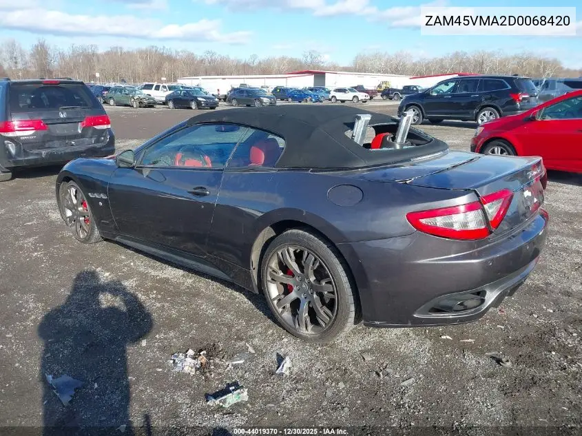 2013 Maserati Granturismo Sport VIN: ZAM45VMA2D0068420 Lot: 44019370