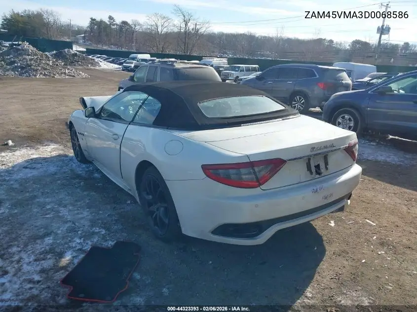 2013 Maserati Granturismo Sport VIN: ZAM45VMA3D0068586 Lot: 44323393