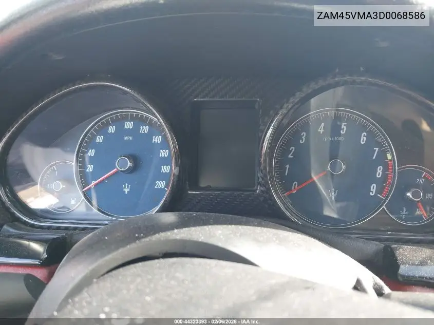 2013 Maserati Granturismo Sport VIN: ZAM45VMA3D0068586 Lot: 44323393