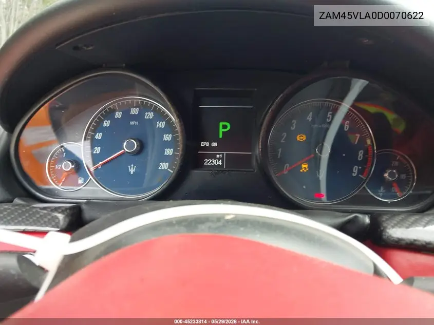 2013 Maserati Granturismo Mc/Sport VIN: ZAM45VLA0D0070622 Lot: 45233814