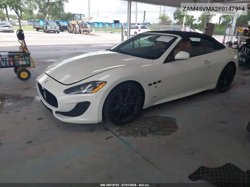 2015 Maserati Granturismo Mc/Mc Centennial/Sport VIN: ZAM45VMA2F0147914 Lot: 45519753
