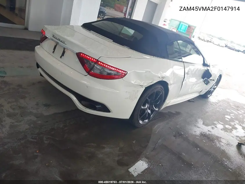 2015 Maserati Granturismo Mc/Mc Centennial/Sport VIN: ZAM45VMA2F0147914 Lot: 45519753