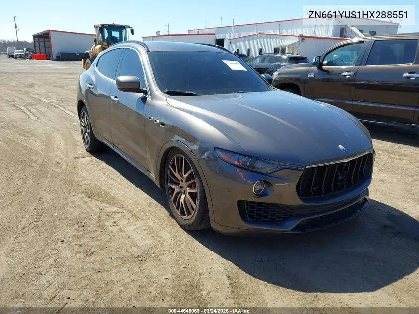 2017 Maserati Levante S VIN: ZN661YUS4HX288551 Lot: 44645069