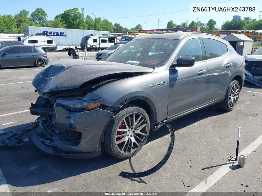 2017 Maserati Levante S VIN: ZN661YUA6HX243788 Lot: 44863209