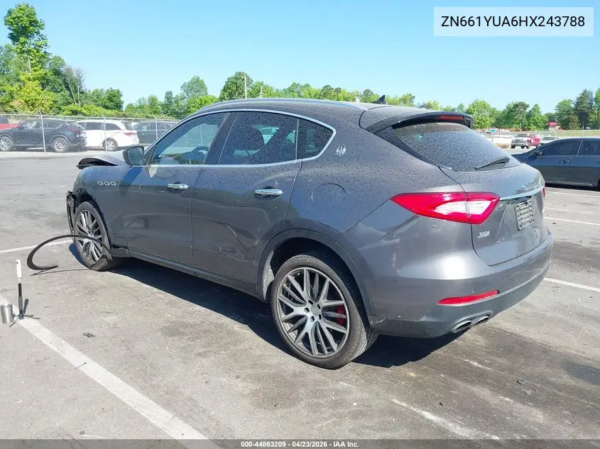 2017 Maserati Levante S VIN: ZN661YUA6HX243788 Lot: 44863209