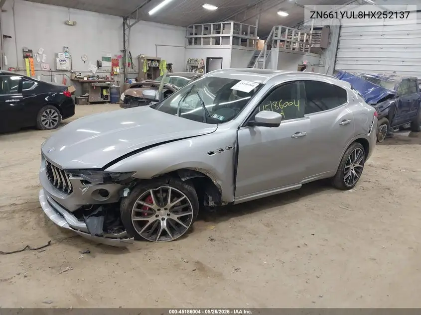 2017 Maserati Levante S VIN: ZN661YUL8HX252137 Lot: 45186004