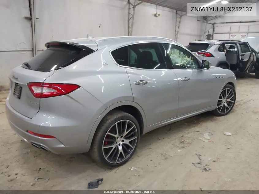 2017 Maserati Levante S VIN: ZN661YUL8HX252137 Lot: 45186004